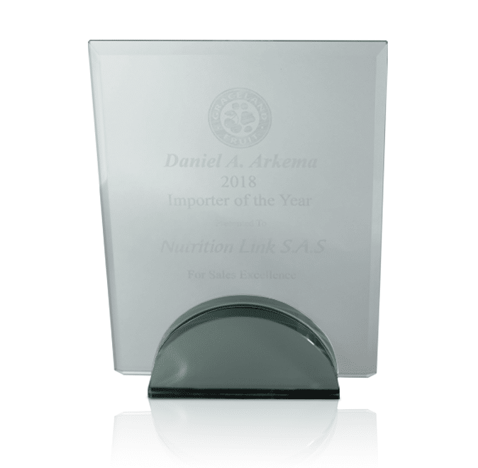 Nutrilink recibe de Graceland, el premio a la excelencia en ventas internacionales «Dan Arkema» Nutrilink ha sido agente de Graceland desde 2013, desde entonces han expandido su